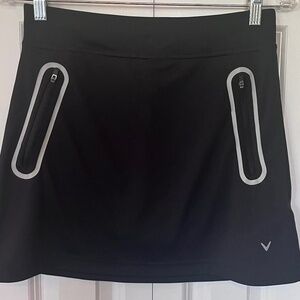 Callaway Womens black golf skort opti dri tech material size small pull on EUC